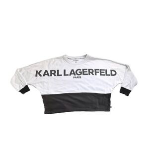 Karl Lagerfeld Women’s Color Block Pullover Black White Casual Warm Soft Cozy